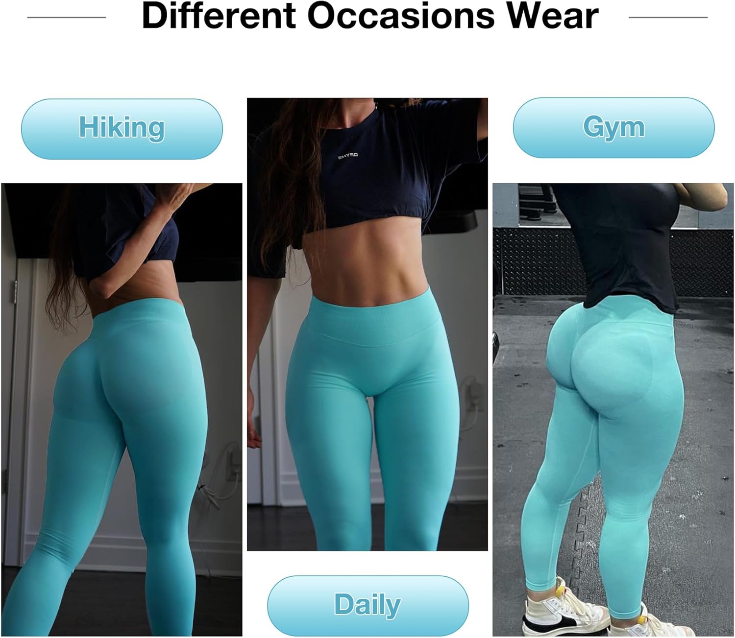 Impact Hidden Scrunch Butt Leggings for Women Mid Low Waist Gym Workout Legging Tummy Control Booty Lifting Yoga Pants - Image 6