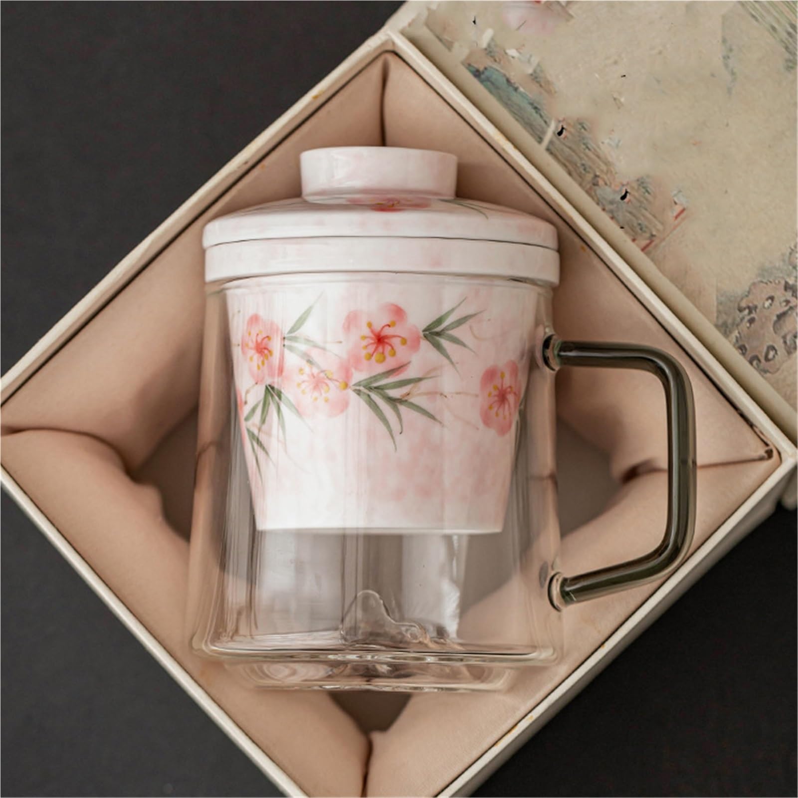 Tasse à thé en céramique avec filtre à infuseur amovible et couvercle assorti, tasse à café en céramique for thé en vrac, verres quotidiens unisexes adaptés comme cadeau