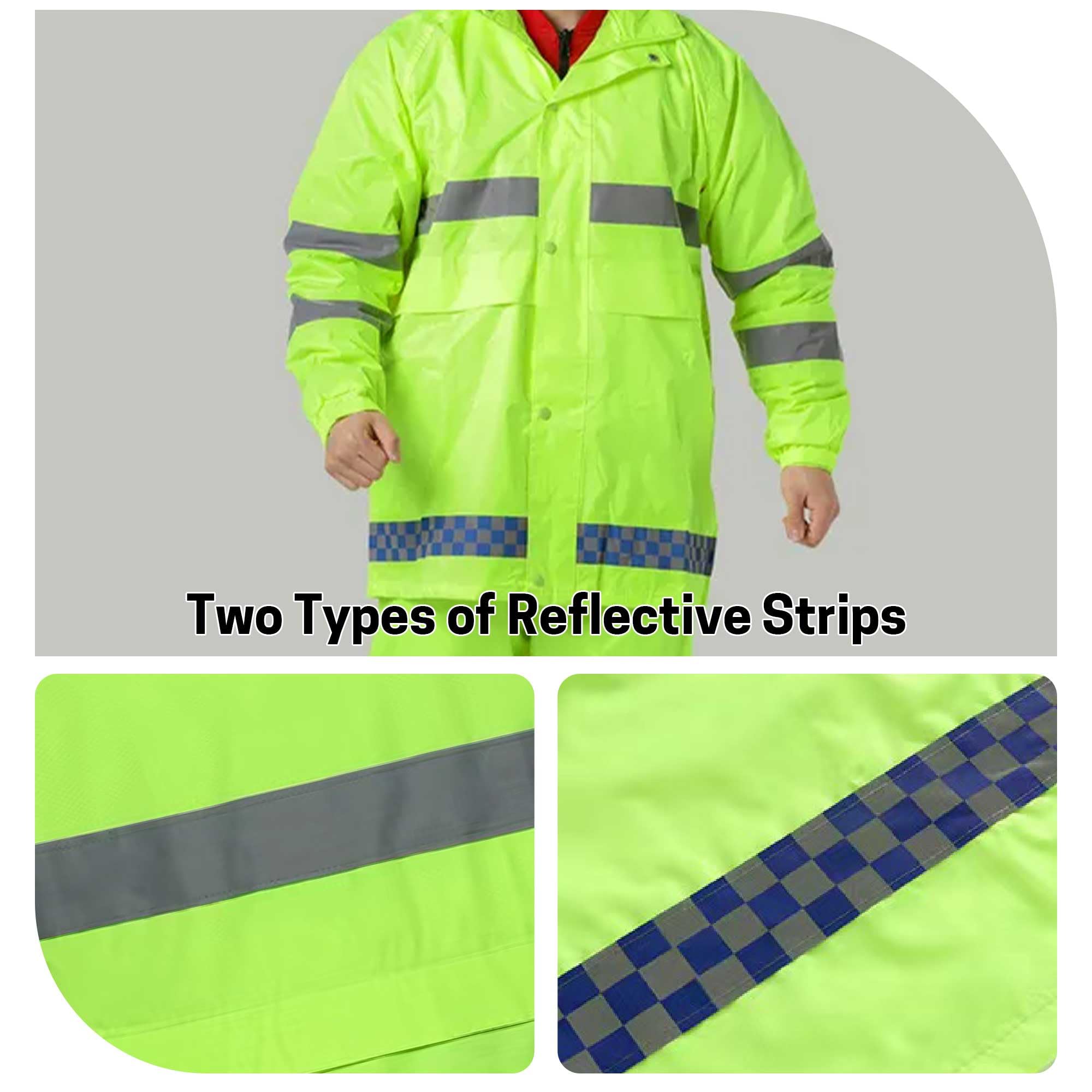 Chaqueta impermeable personalizada de alta visibilidad para hombre, logotipo/foto/texto personalizado, ropa de trabajo resistente al viento, ropa de trabajo con capucha y tira reflectante