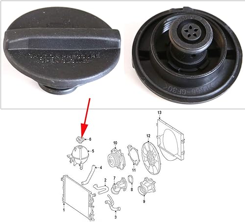 Miniatura 3 de Tapa de expansión del tanque de refrigerante del radiador Reemplazo de tapa de desbordamiento para Mercedes VITO 639 Sprinter Van 2500 3500 906