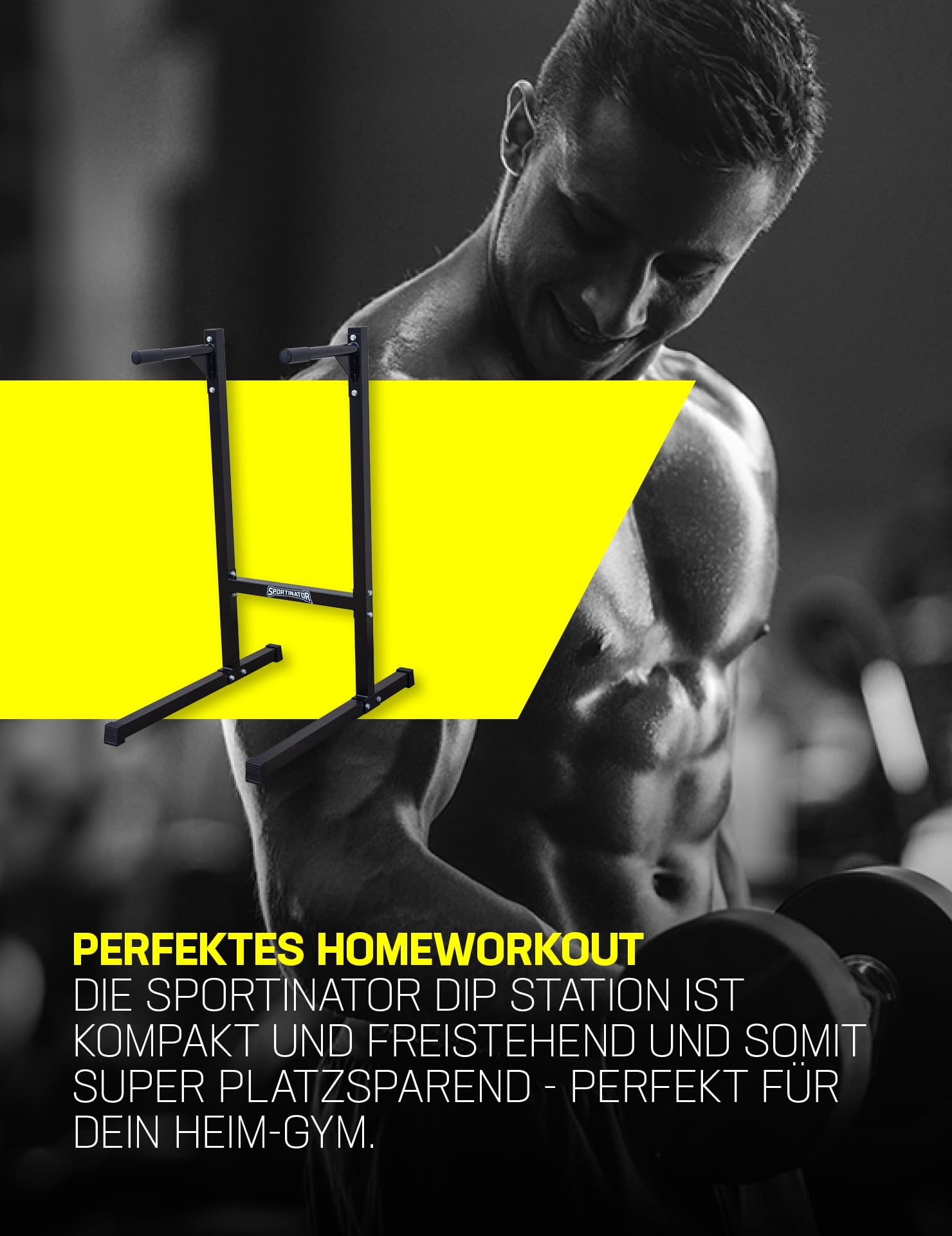 SPORTINATOR® Dip Station - Torre de entrenamiento de fuerza (altura: 134 cm hasta máx. 150 kg)