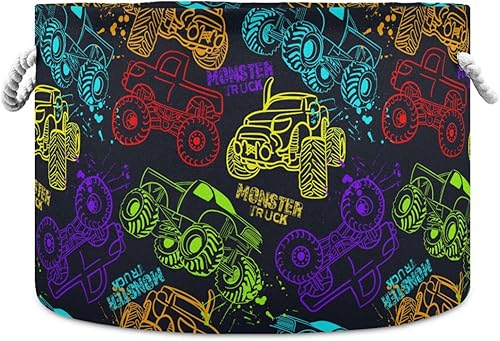 Cesta de almacenamiento redonda grande con grafiti para camión, cesta para cuarto de bebé, organizador de almacenamiento de juguetes, bolsa de