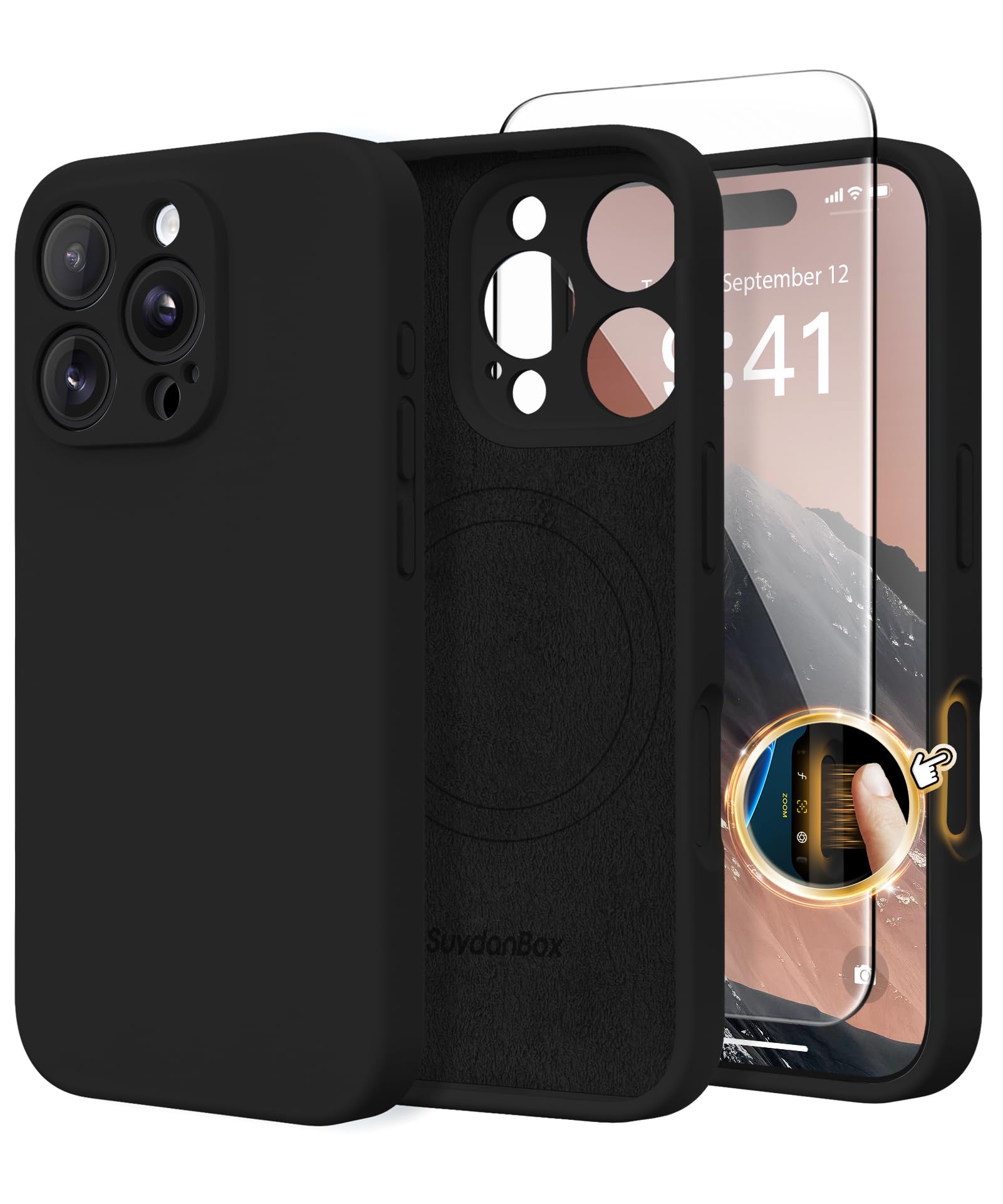 Magnetic for iPhone 16 Pro Case Silicone Black