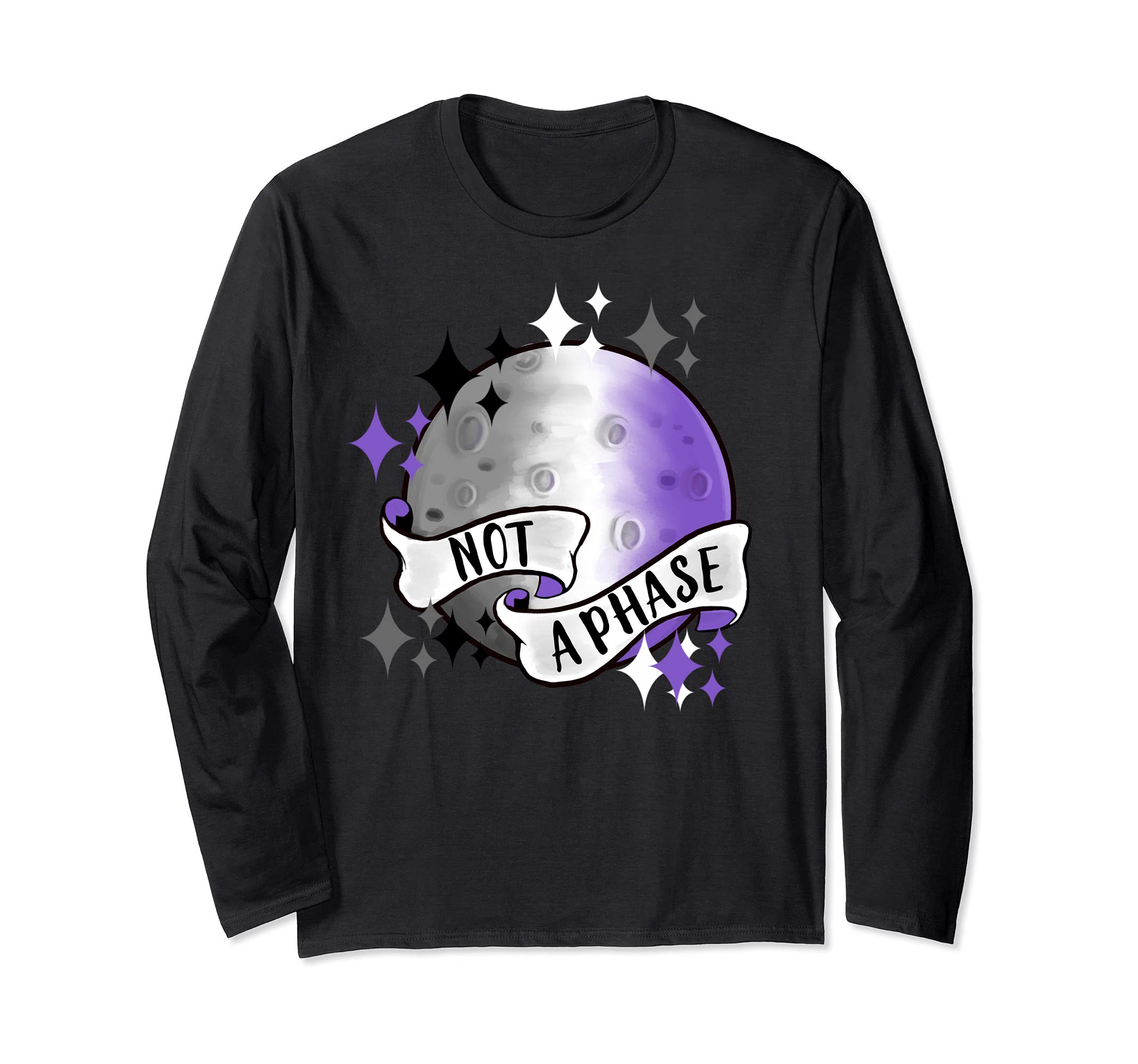 Not A Phase Asexual Banner Ace Moon Long Sleeve T-Shirt