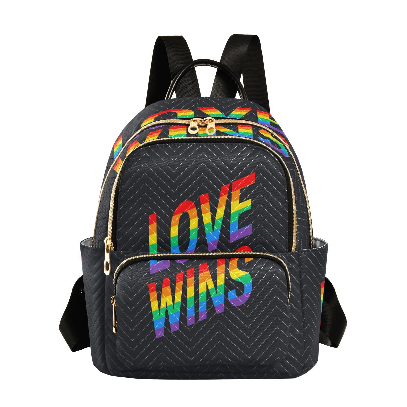 Senya Fashion Mini Backpack Purse - Casual Daily Pride Rainbow for Travel & College Work