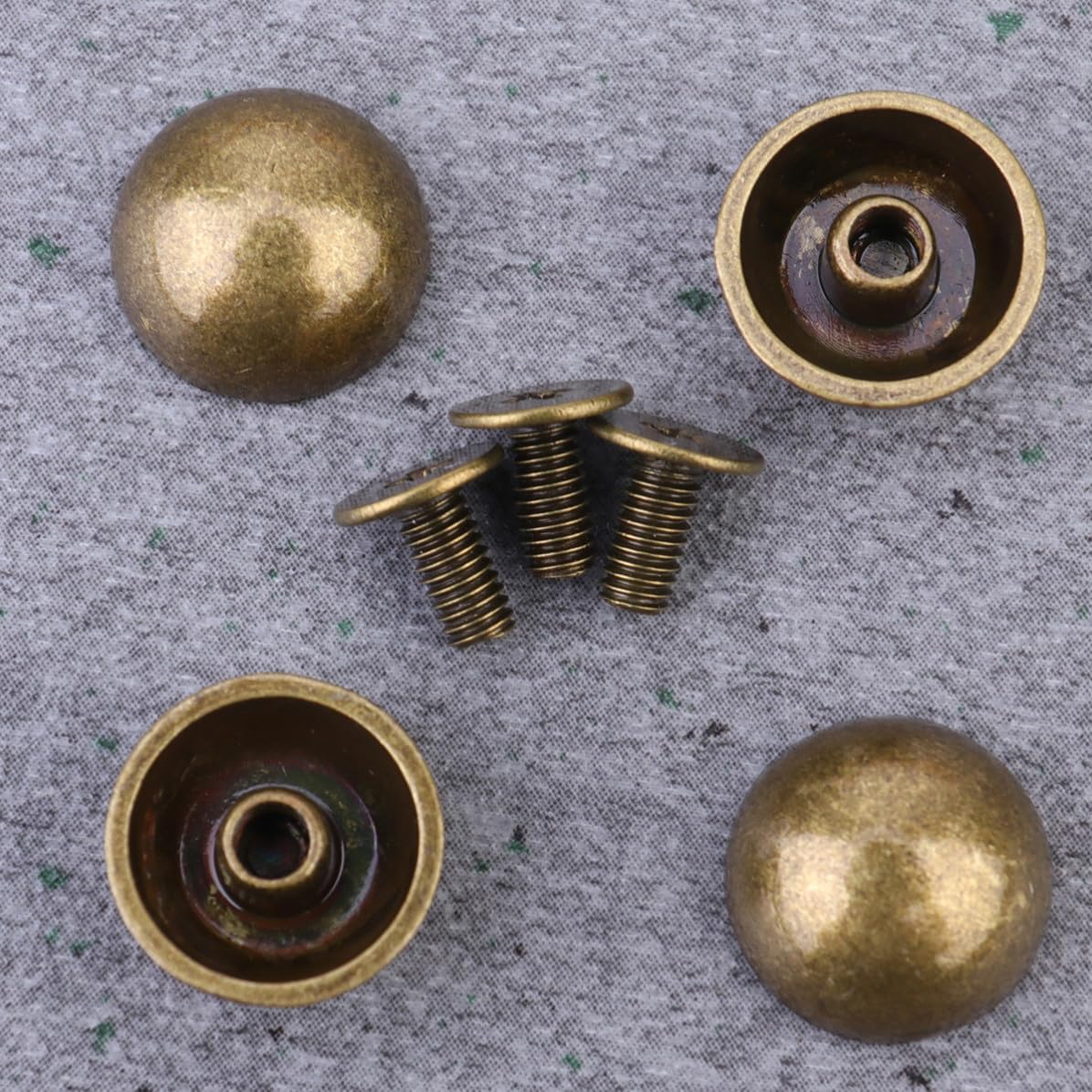 20pcs Mushroom Rivet Punk Semicircular Studs Golden Zinc Alloy 12mm