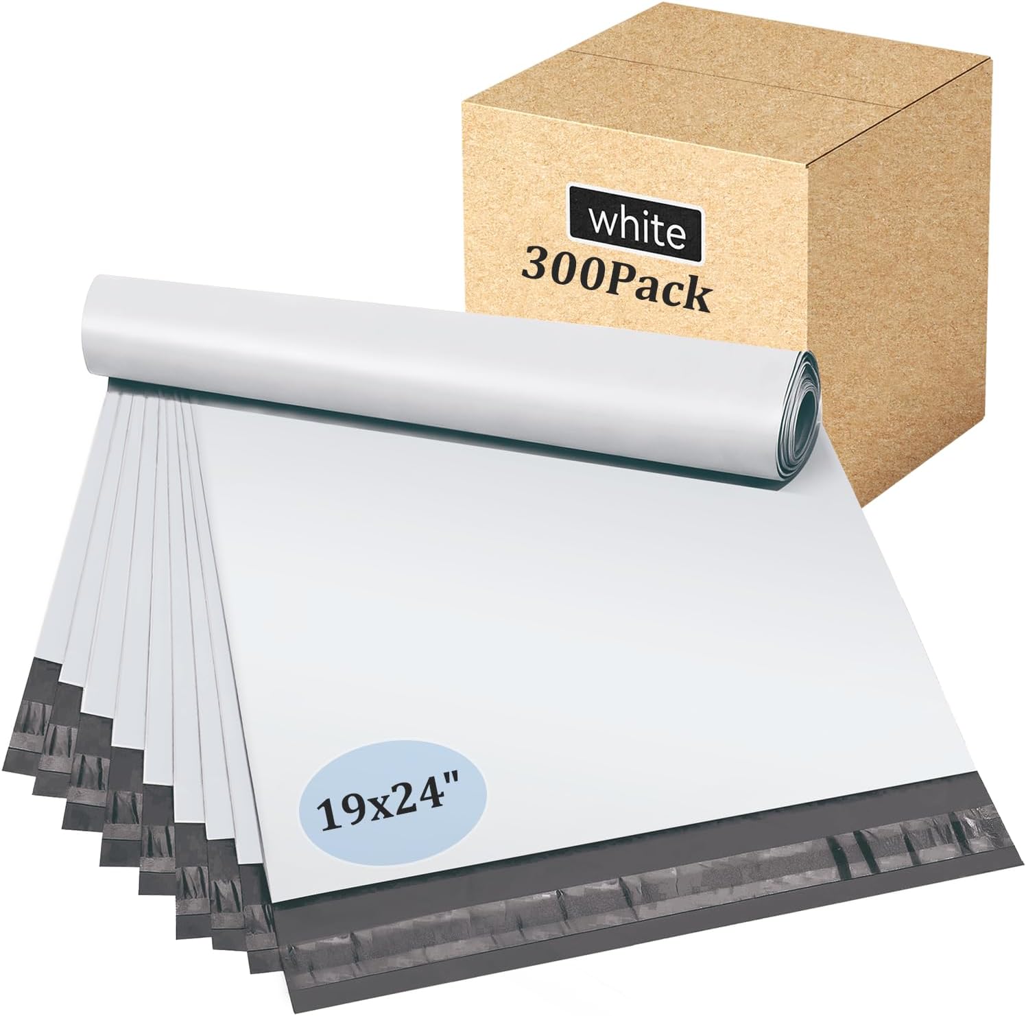 19 x 24" Poly Mailers 300PCS, 5 Layer Waterproof Shipping Bags for Clothes,Mailing,Books,Package, Strong Adhesive Self Sealing Mailers Bags Shipping Poly Envelopes for Small Business