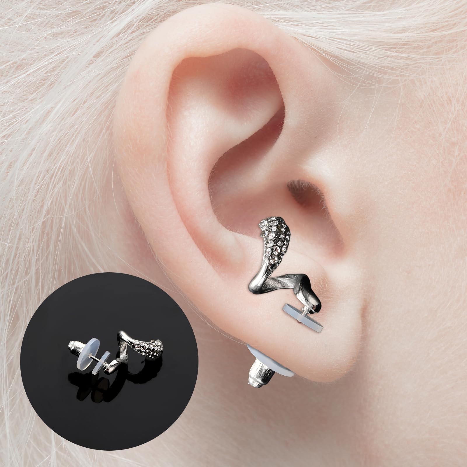 30 sztuk krążków silikonowych Anti Wildfleisch Piercing Disc 3/5/7/9/12/14mm do stabilizacji kolczyków, krążki przeciwko ziarninowaniu do tylnej strony kolczyków, przezroczyste silikonowe podkładki do