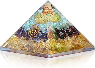 Orgonite Crystal Triple Money Pyramid Energy Generator Promotes Wealth and Prosperity with Green Aventurine Red Garnet and Citrine – Attract Money and Success with Lucky Orgone Crystals