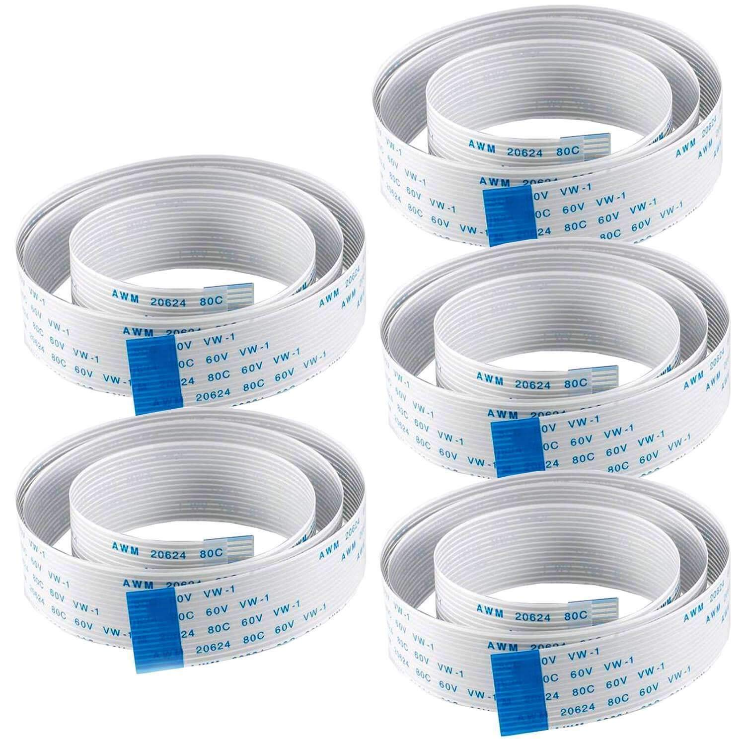 AZDelivery Flex Ribbon Cable 50cm (20 inches) FFC Ribbon Extension Cable compatible with Raspberry Pi Camera Module/Display Including E-Book! (Pack of 5)