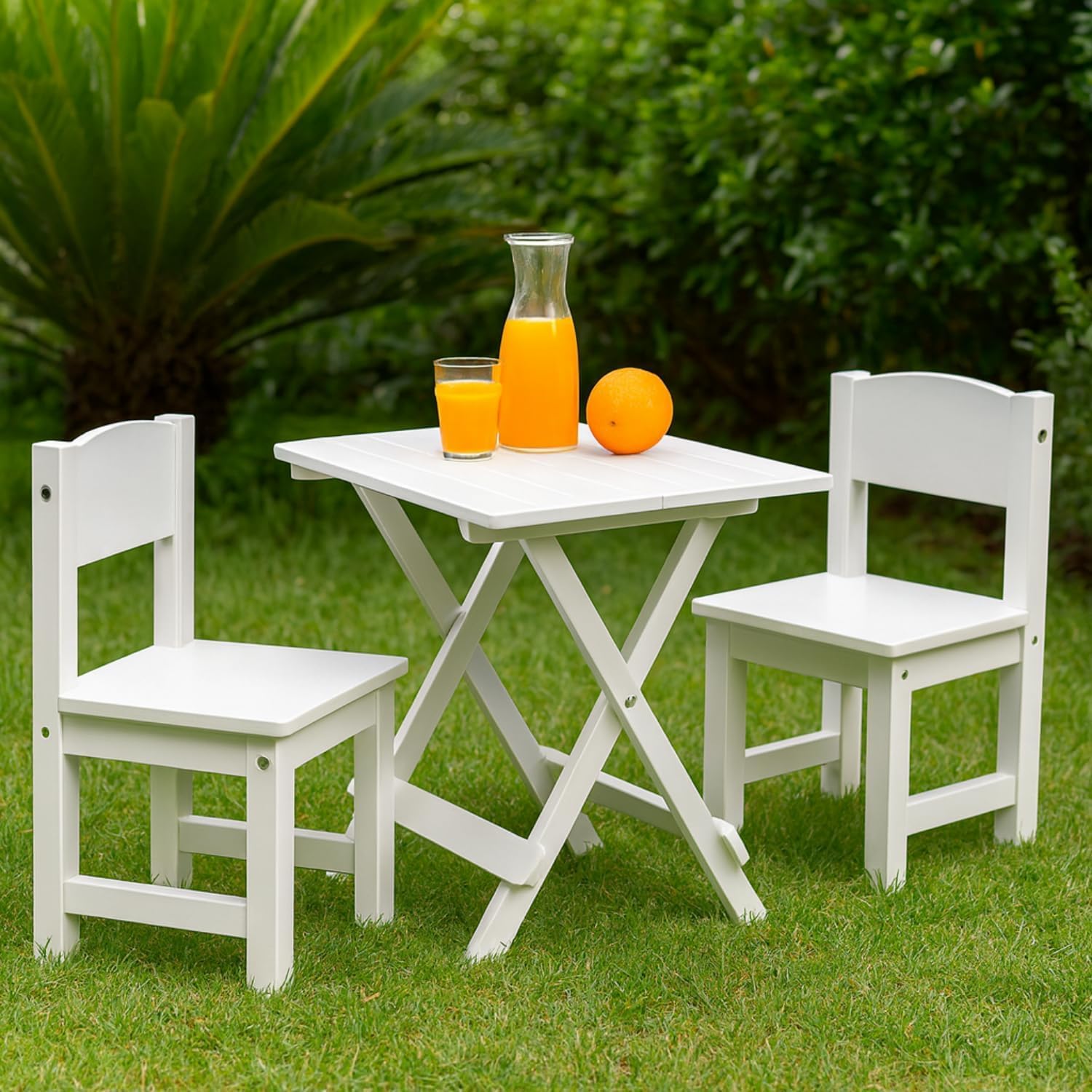 PALUPLUS Tavolo Pieghevole da Giardino in Plastica di colore BIANCO, Misura 44x44x51 cm, Tavolino Salvaspazio Piccolo da Campeggio, Picnic, per Esterno ed Interno -ADI201F