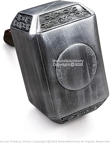 Vista 5 de Martillo de espuma grande de 16.5 pulgadas, Thor, dios nórdico, trueno, héroe, película cómic, cosplay