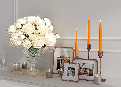 Miniatura 3 de Melt Candle - Velas cónicas altas, paquete de 10 palitos de vela naranja, 10 pulgadas con 8 horas de tiempo de combustión, velas sin goteo sin