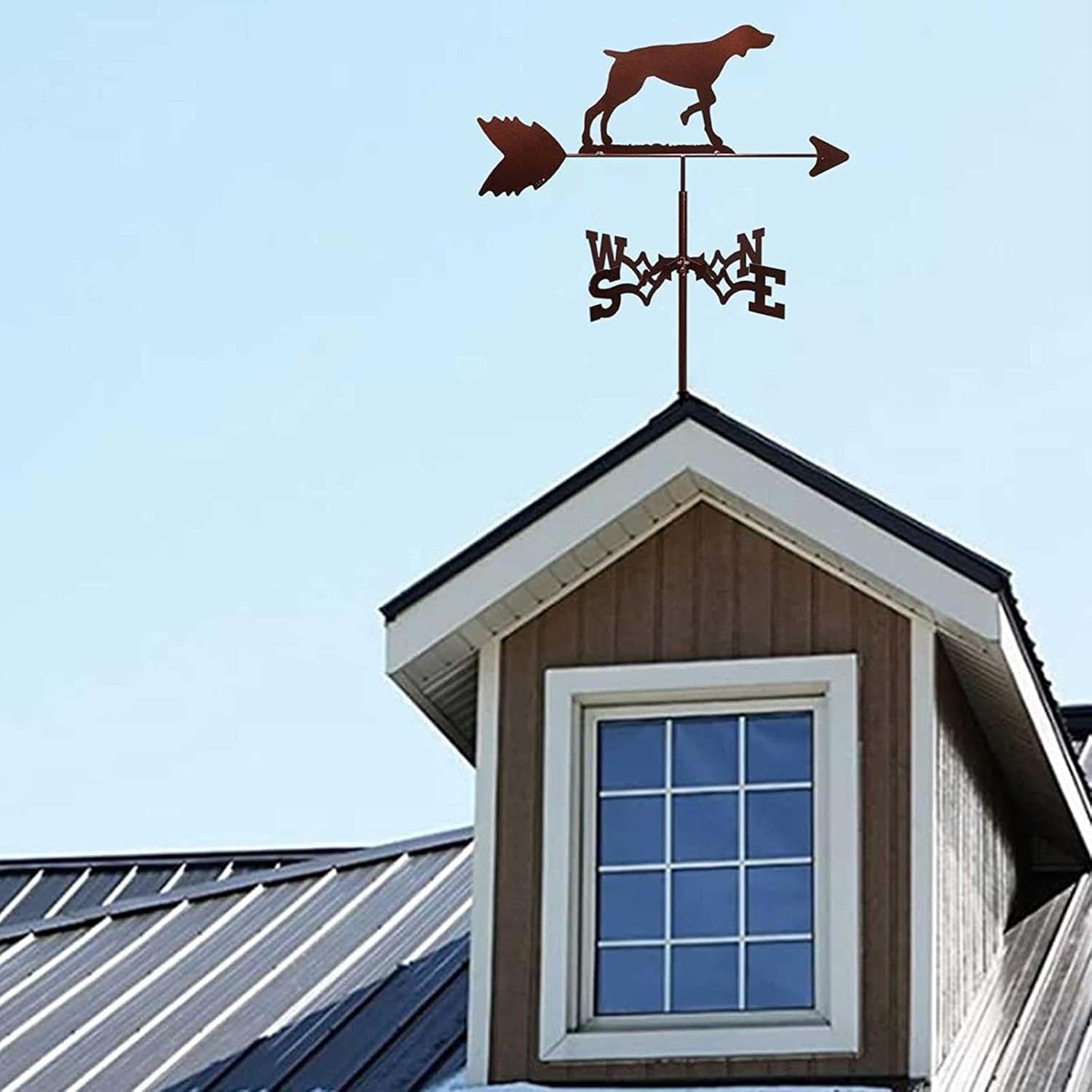 Hound Weathervanes Dogs Weather Vane with Anti- Wind Measurement Tool Vintage Farm Garden Roof Decoration
