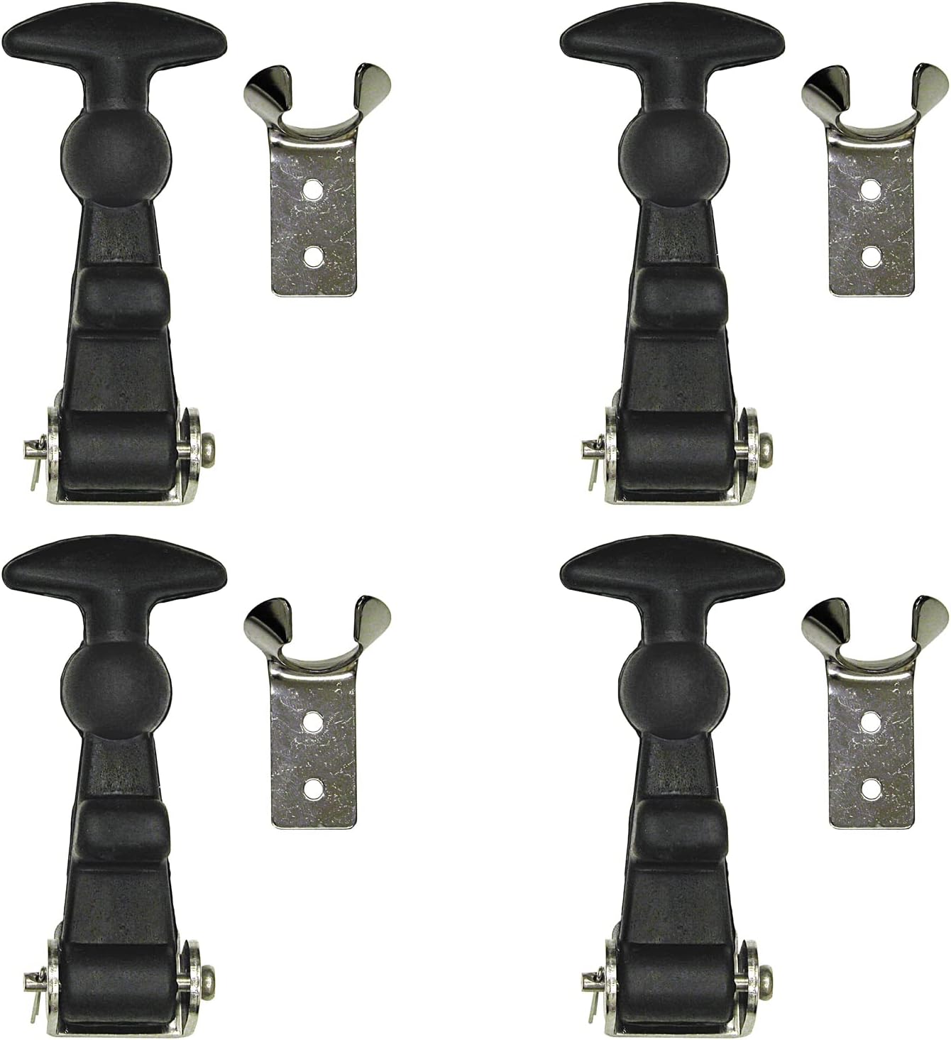 Buyers Products WJ201SS4 Rubber Hood Catch with Stainless Steel Hardware, 4 Pack