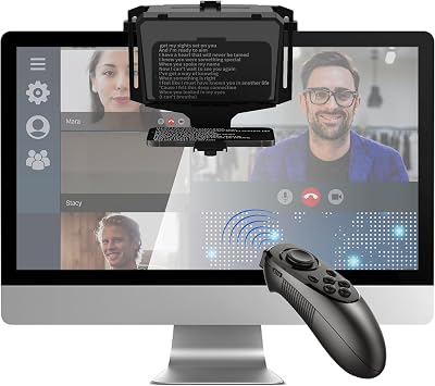 7.75" Portable Teleprompter | Handheld Desktop Monitor 3-in-1 Mode | HD 70/30 Beam Splitter Glass | Remote Control Compatible, Compatible with iOS/Android Tablet|