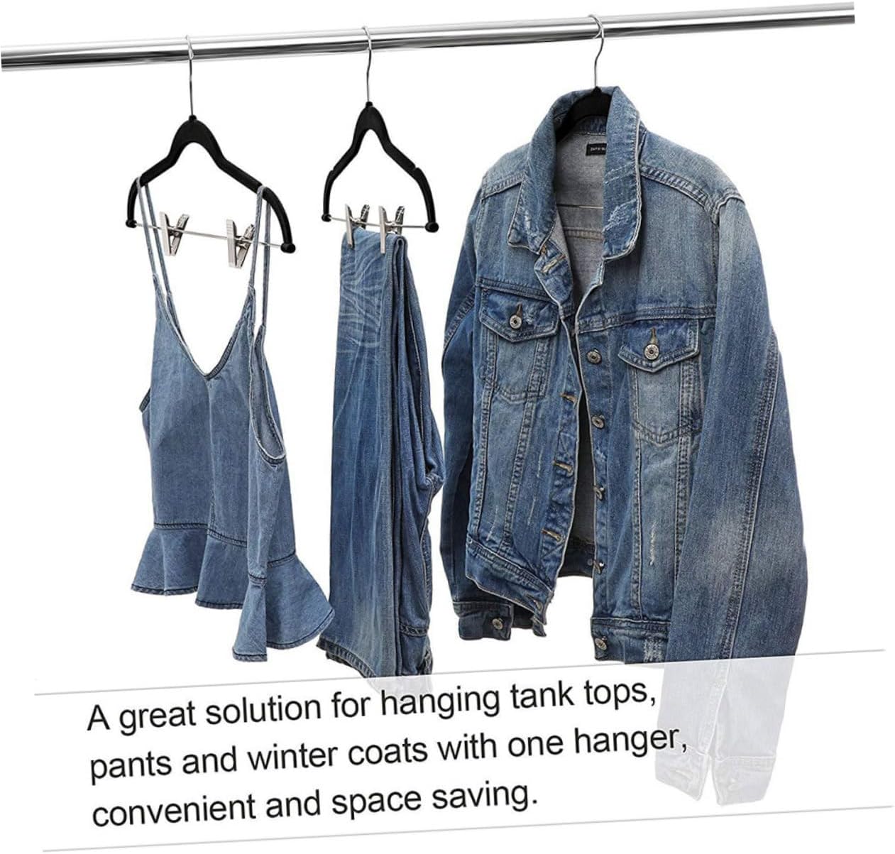 8pcs Coat Rack Hangers Non-Slip Flocked Clothing Hangers Hooks Clips Dress for Home Shop Laundry