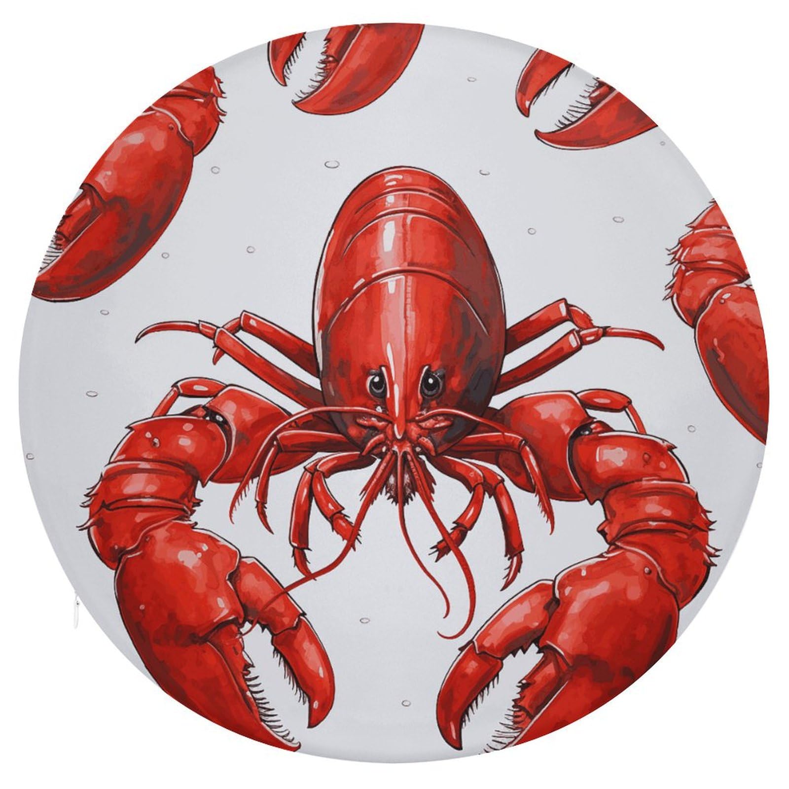 Coussin de sol de méditation en mousse mémoire | Confort chic imprimé homard rouge de 39 cm