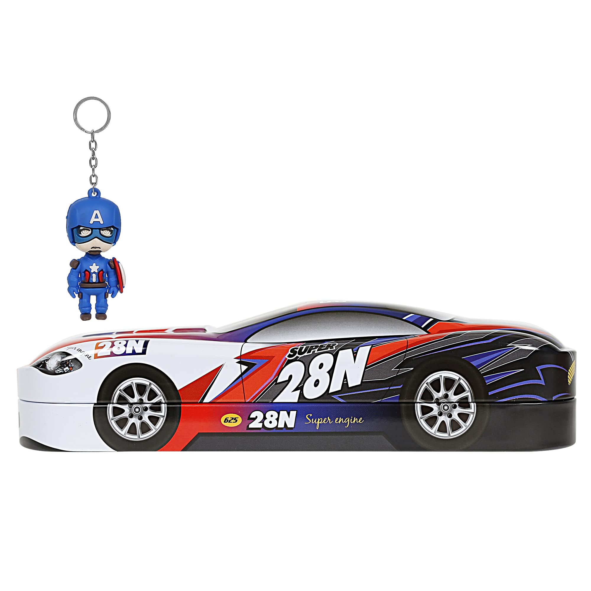 ALNA-TURA Magic Car Shaped Multipurpose Pencil Box/Pouche with Avangers Key Rings Pencil Case, Pen & Pencil Bag for Birthday Return Gifts for Kids Boys & Girls School Supplies for Sutdents (B0C1N21NLJ) Amazon Price History, Amazon Price Tracker
