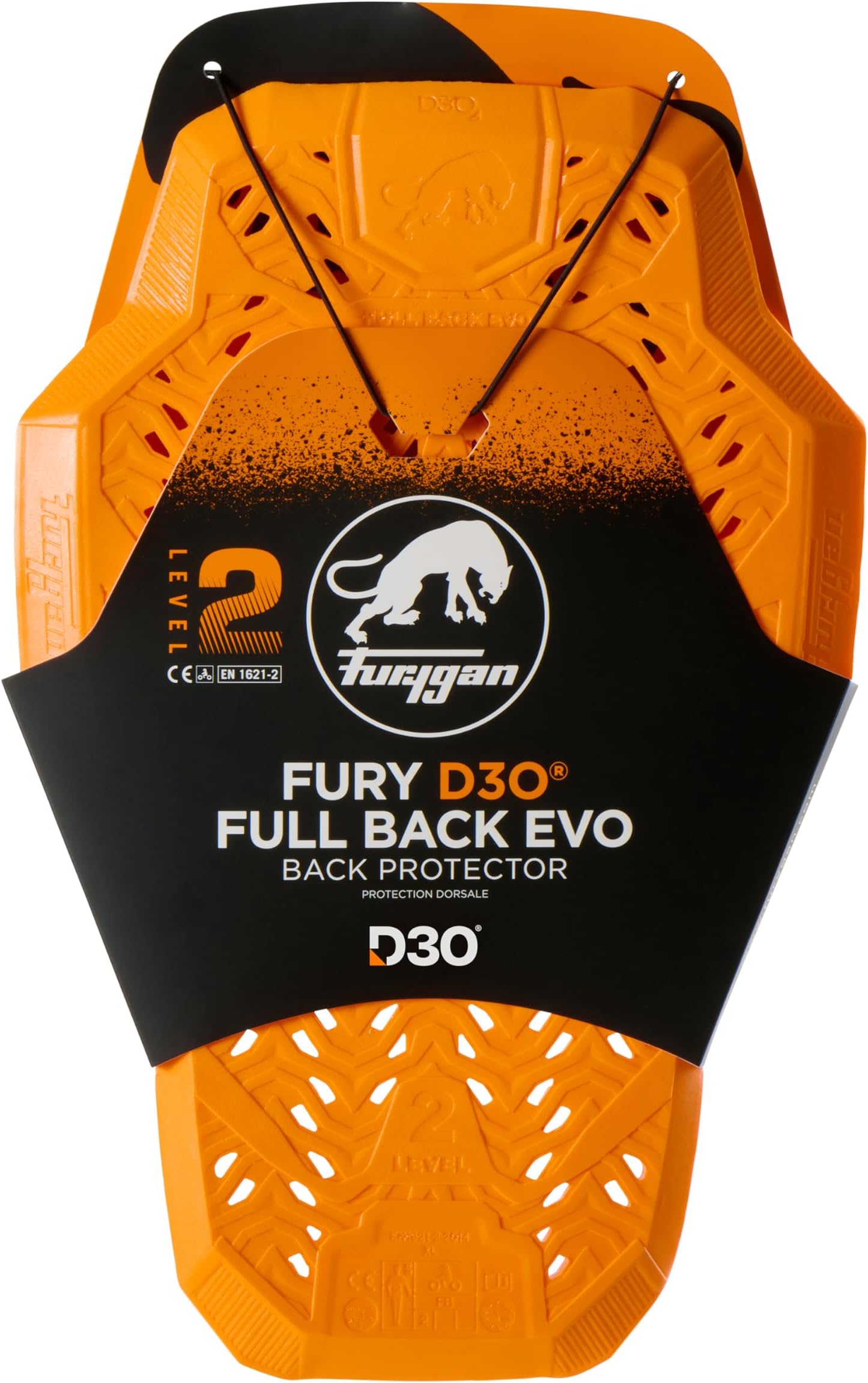 Furygan FULL BACK FURY D3O EVO - Level 2 Approved D3O Back Protector - Certified Motorcycle Protection - Lightweight, Flexible Comfort - Ventilation Safety