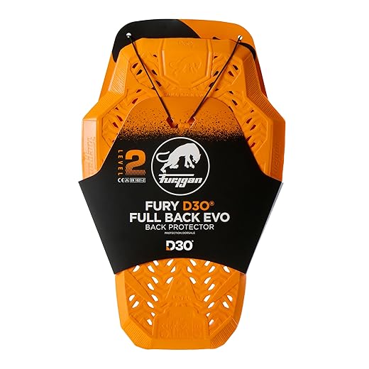 Furygan FULL BACK FURY D3O EVO - Paraschiena in D3O Omologato Livello 2 - Protezione Moto Certificata - Confortevole Leggera e Flessibile - Sicurezza e Ventilazione