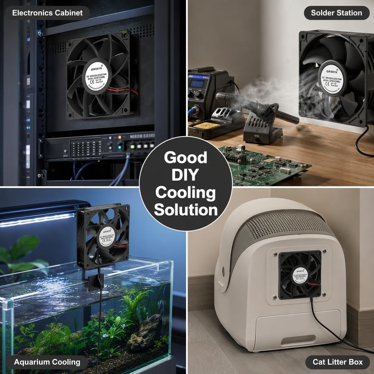 Ventilateur d'ordinateur haute CFM 120 mm x 38 mm 110 V 220 V AC à vitesse variable pour récepteur Xbox DVR PlayStation Mining Rig Case Serveur Tente de culture Station de travail GPU