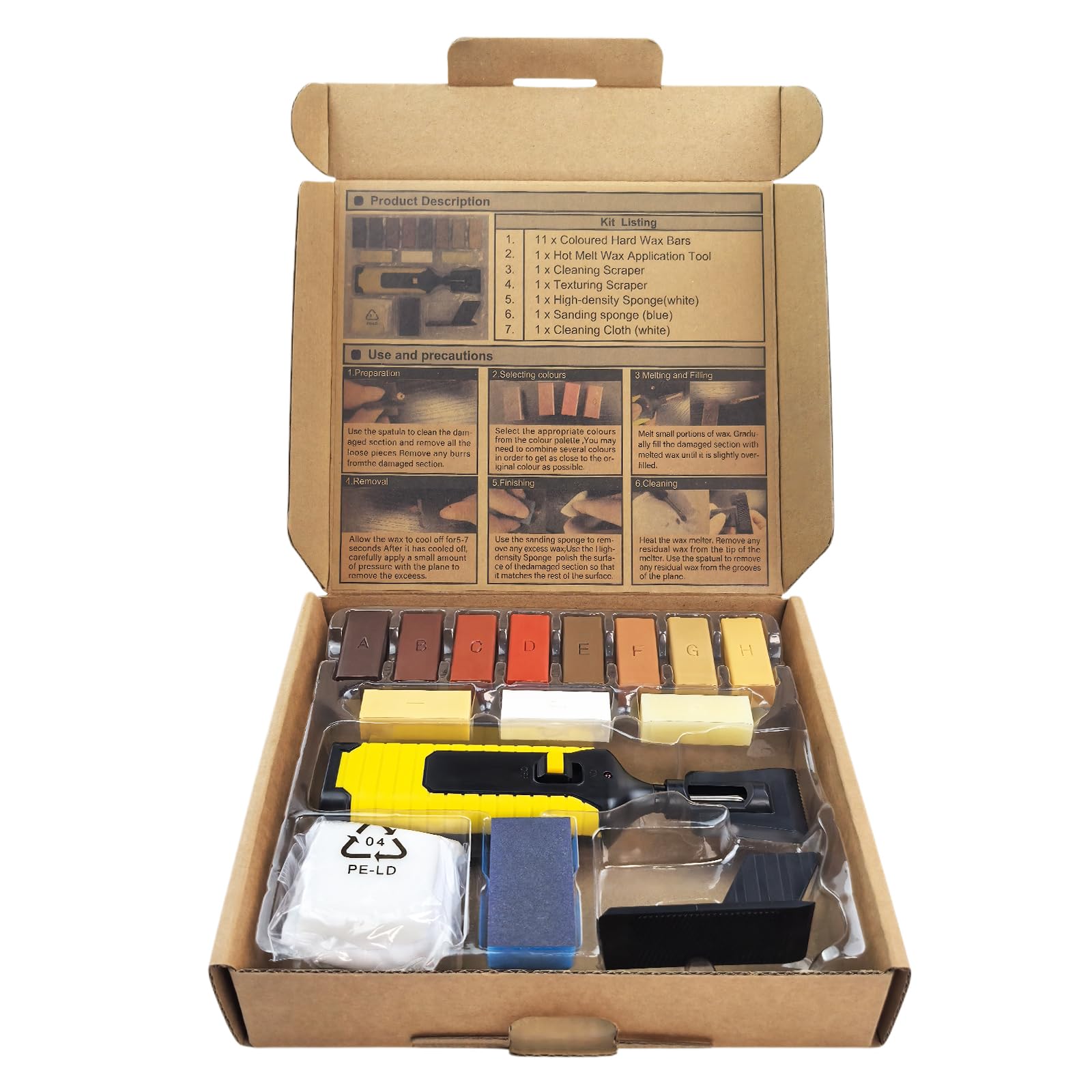 Wood Repair Kit, Parquet Repair Kit with Electric Heating Pen and Wax Blocks - Image 2
