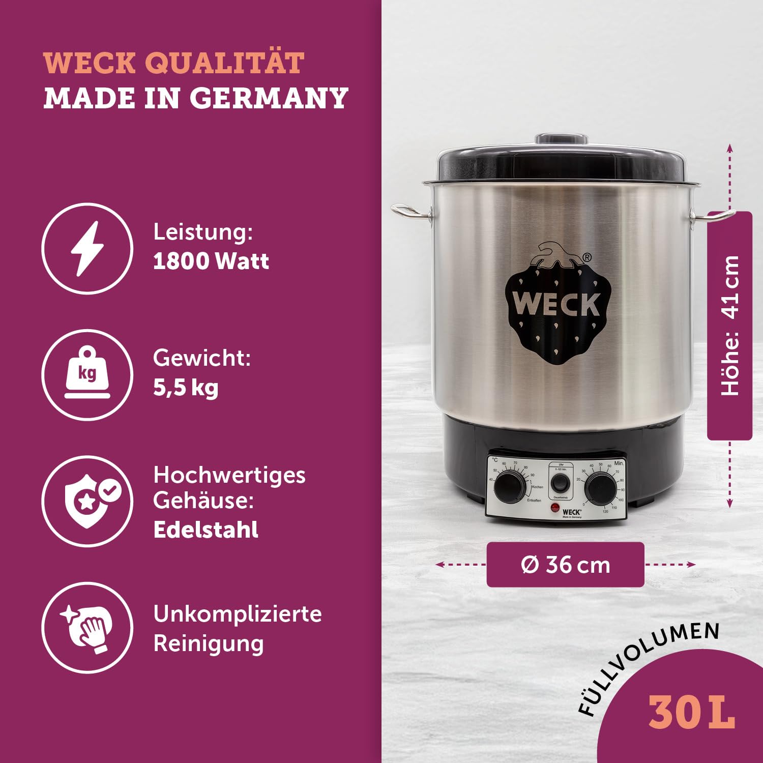 Weck Einkochautomat mit Uhr E521055