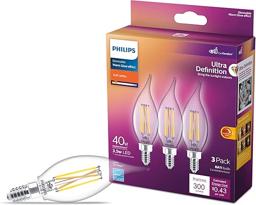 Miniatura 5 de Philips LED Bombilla A19 A19 esmerilada sin parpadeo, tecnología EyeComfort, 800 lúmenes y sin parpadeo, bombilla A21 esmerilada regulable -