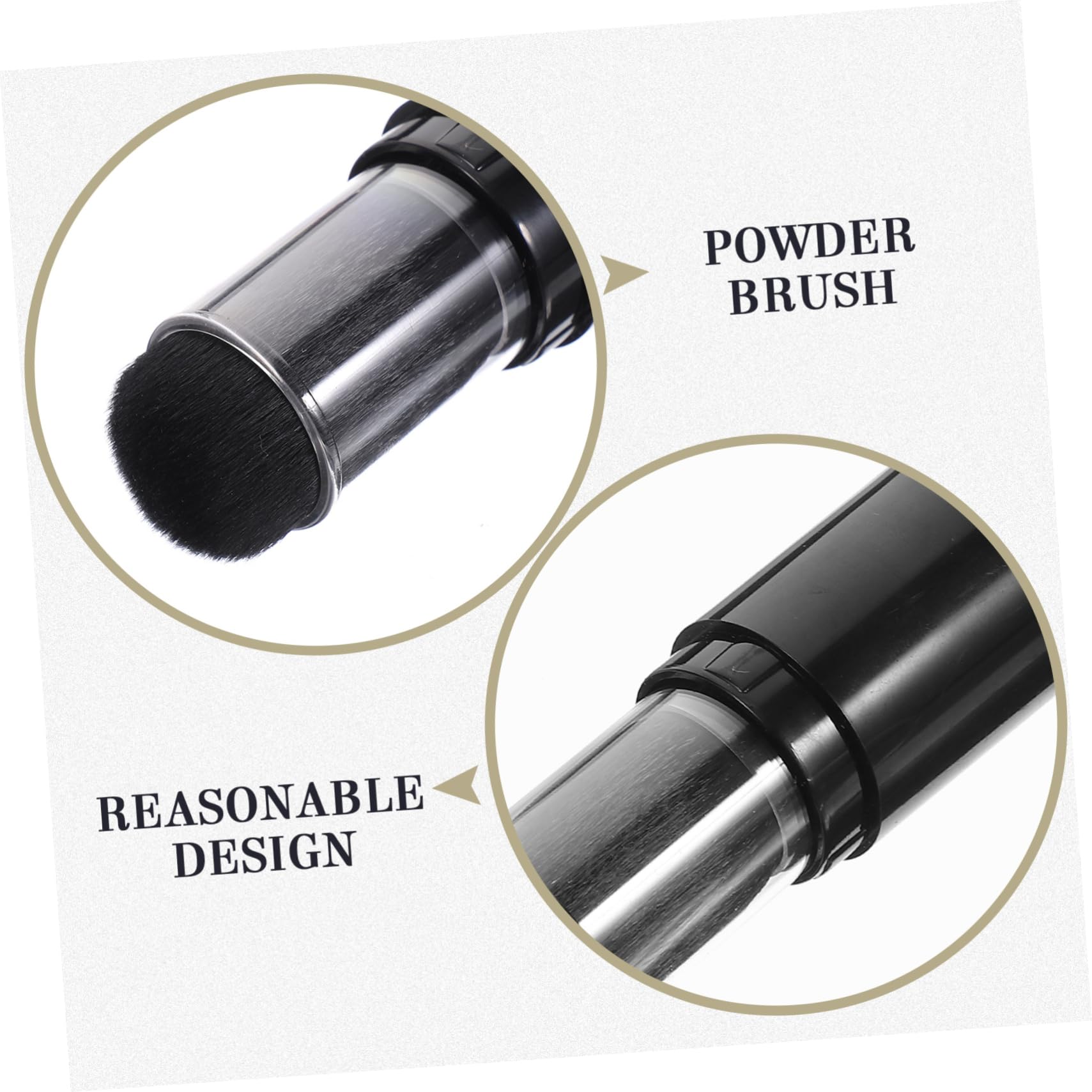 Healeved Press-type Makeup Brush Compact Travel Blush Foundation Applicator Powder Jar