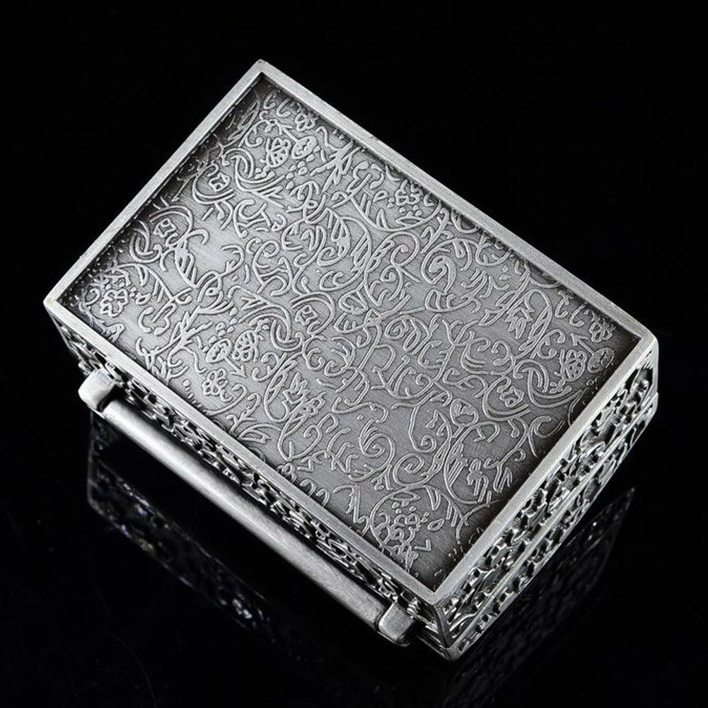 Vintage Metal Jewelry Box Small Trinket Storage Organizer Box Chest Ring Case for Girls Women, Tin Color : Clothing, Shoes & Jewelry