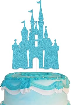 Castle Cake Topper - Princess Cake Topper - Princess Birthday Party Decorations Blue