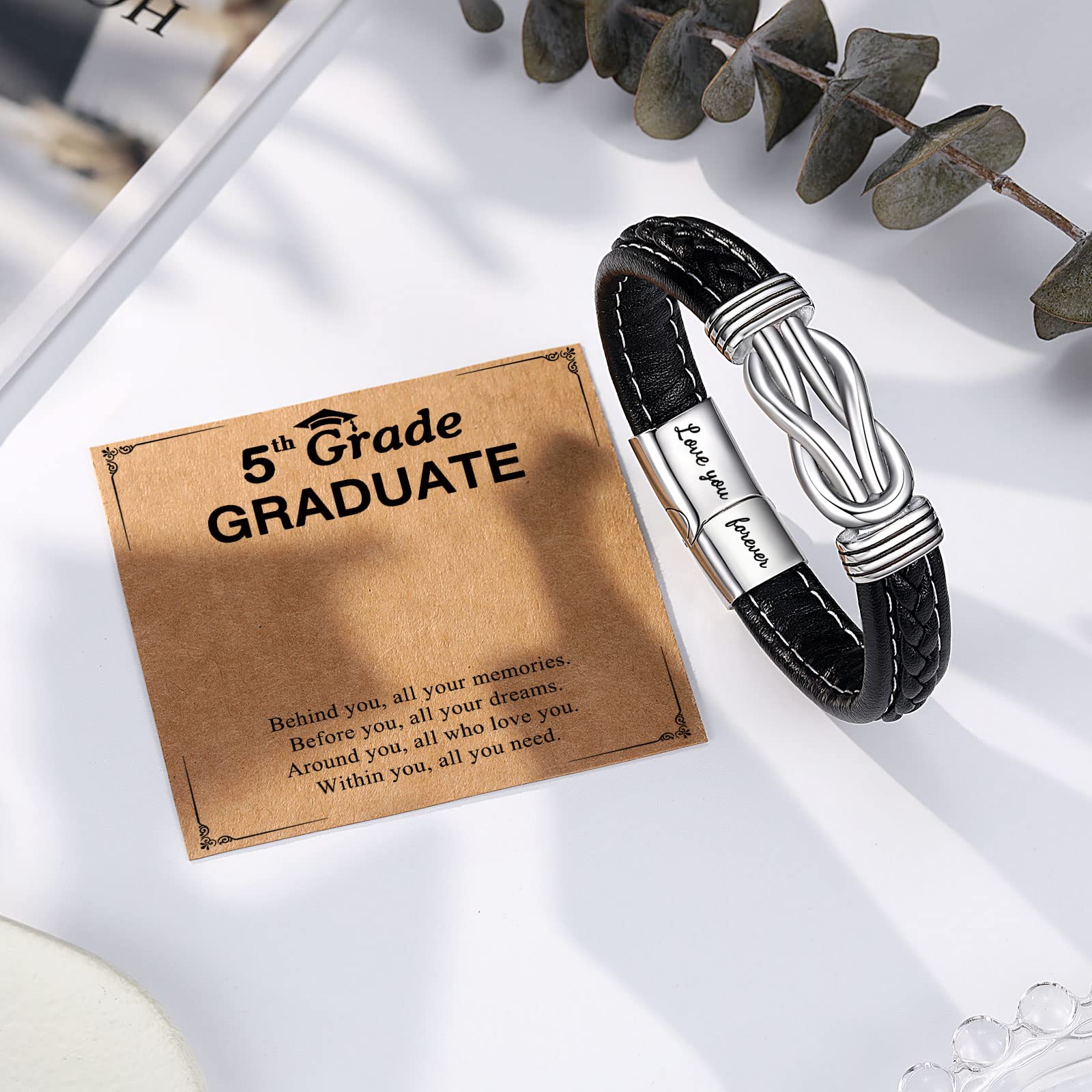 To My Son/Grandson/Nephew Bracelet, Gifts for Teens Boys Men Inspirational Bracelet for Birthday Confirmation Graduation Back to School Christmas Gifts