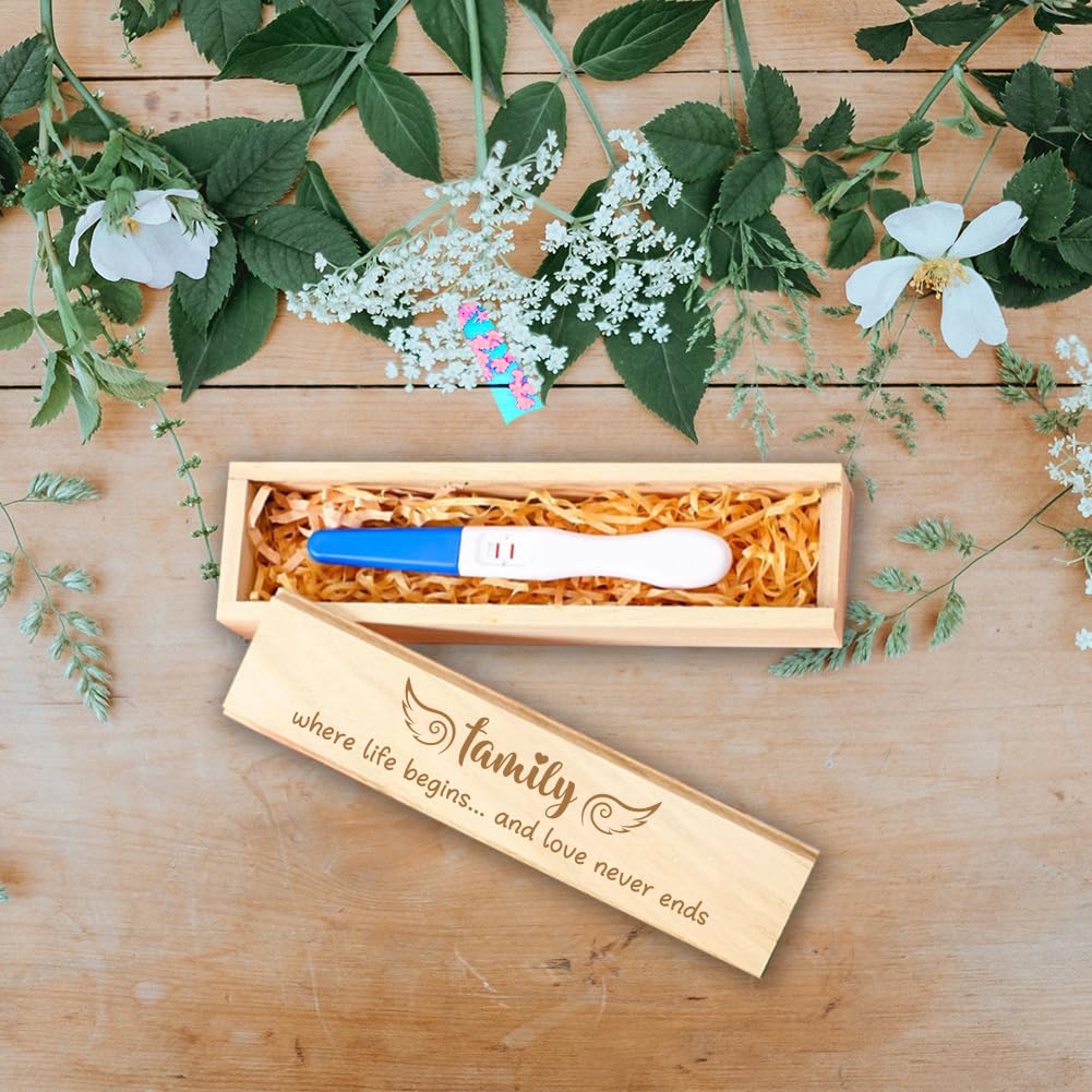 FREEBLOSS Pregnancy Annoucement Pregnancy Test Keepsake Box Baby Reveal to Husband Baby Reveal for Husband Family Style - Image 3