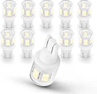 921 922 912 194 168 Led Bulbs for 12V RV Interior Ceiling Dome Light | Cool White 6000k, LED Tralier Camper 906 2825 Boat Trunk Car Marine Map License Backup Reverse Lamp Lights,10PCS