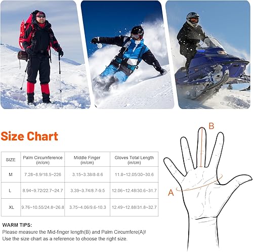 Miniatura 6 de Guantes calefactables, guantes térmicos para hombres y mujeres, guantes eléctricos recargables, impermeables, calentadores de manos, guantes