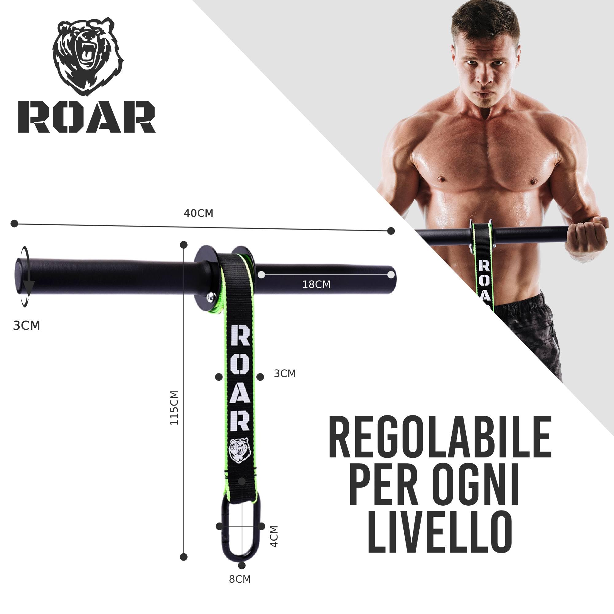 Roar® Rullo per Avambraccio, Rullo da Polso per Avambraccio, Allenamento Avambraccio, Forearm Trainer, Avambracci Attrezzi, Arm Blaster