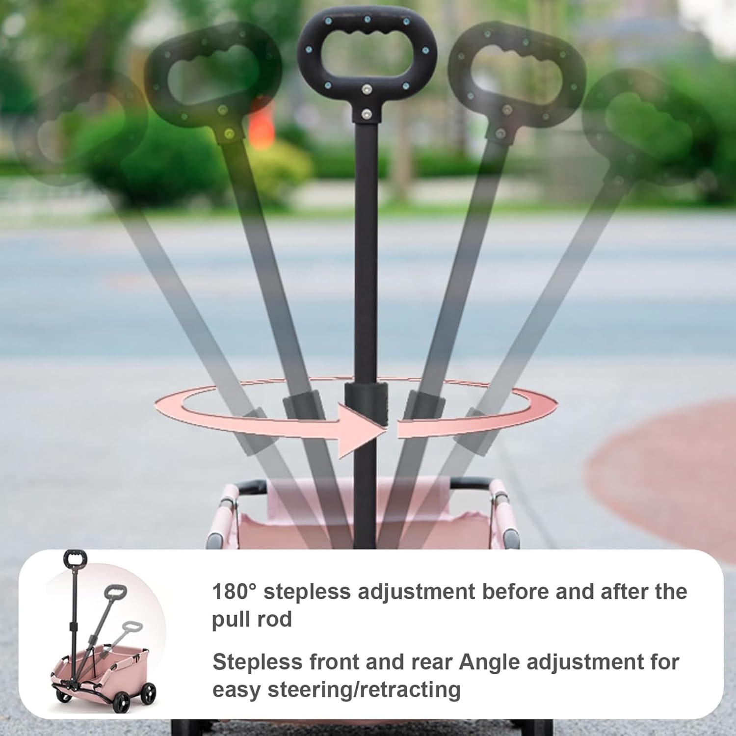 Dog Cat Travel Stroller, 4 Wheels Lightweight Folding Cat Trolley, 360° Rotatable Pull Rod, Pet Travel Cart for Small Dogs Puppies Cats, Loads Up to 7KG