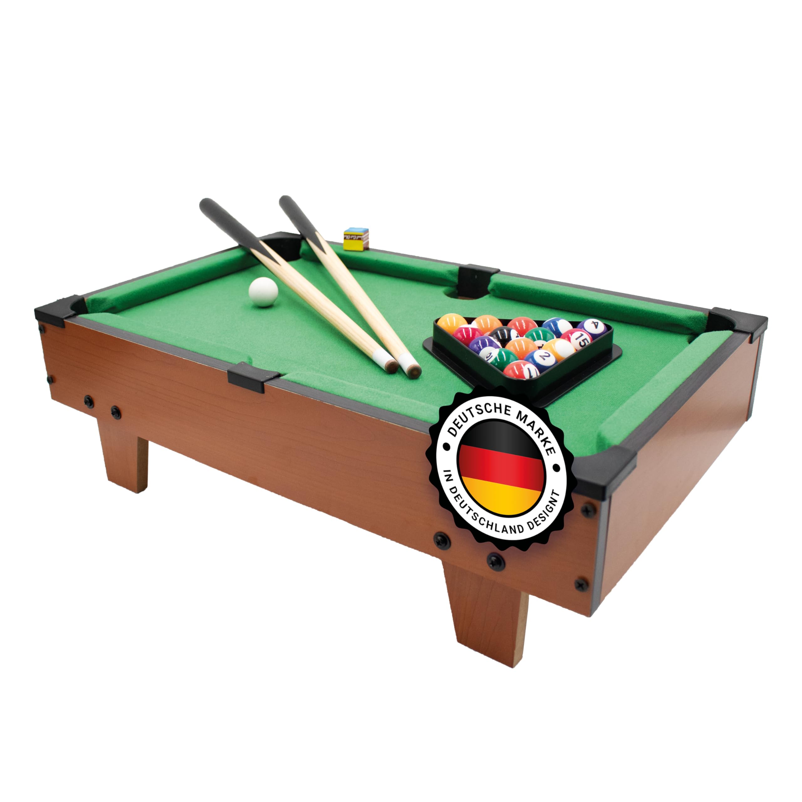 Kyto Mini Billardtisch – Tischbilliard für Kinder & Erwachsene, Kleiner Billardtisch mit 16 Kugeln, 2 Queues & Zubehör, Mini Pool Table für zuhause