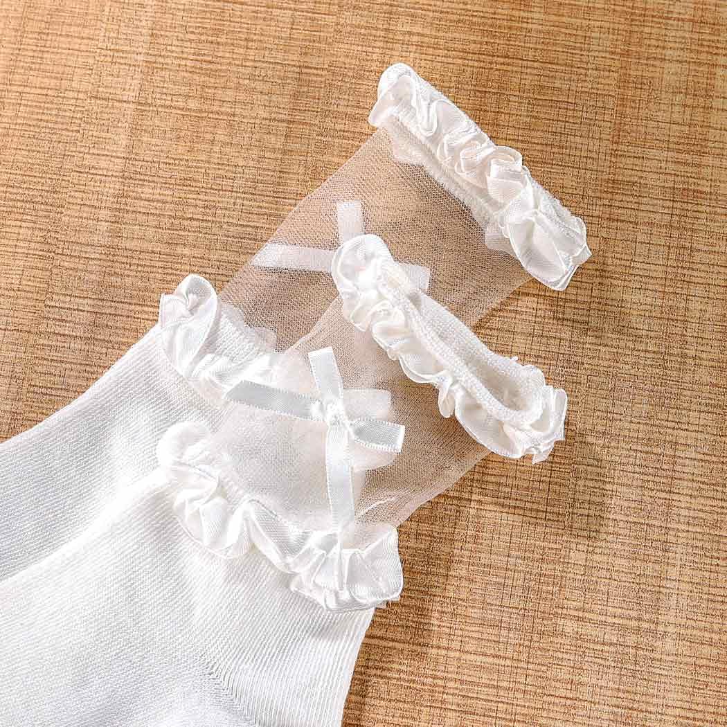 Lace Ankle Socks Cute Lolita Bow Fashion Socks Comfortable Cotton Dress Sock Summer Daily for Women 2 Pairs - Image 7