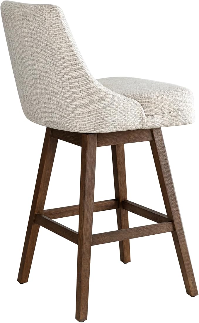 Butaco tapizado Armen Living Beige madera 30" altura barra miniatura 8