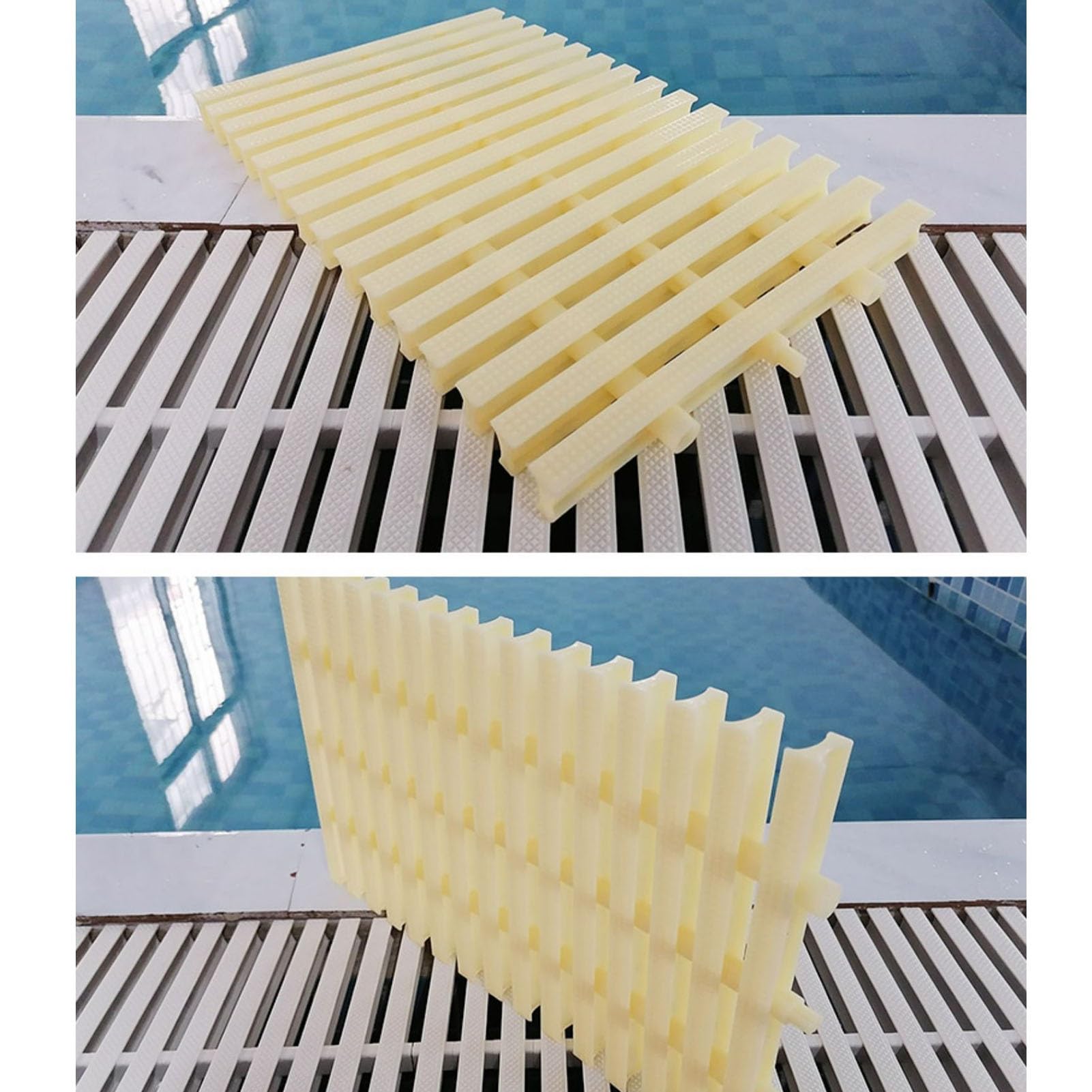 Griglie per Piscine, griglia di Troppo Pieno per Scarico Piscina, Copertura per Scarico fognario, Raccordo ad Angolo di 90° a Tre Fori, drenaggio dell'Acqua per Interni ed Esterni, 30x100 cm
