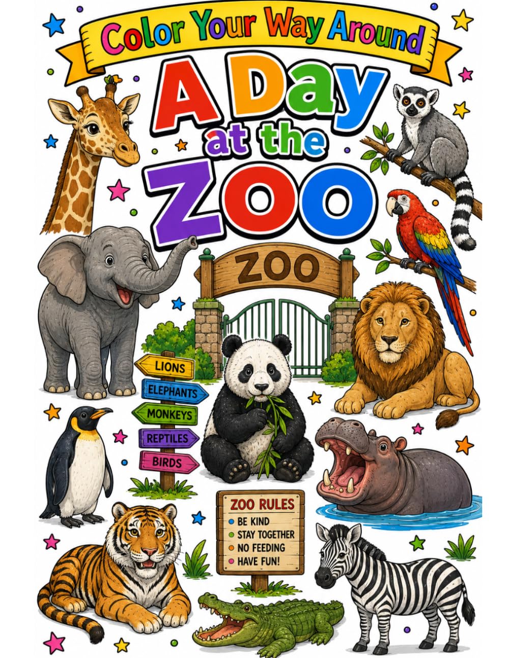 Color Your Way Around A Day At The Zoo