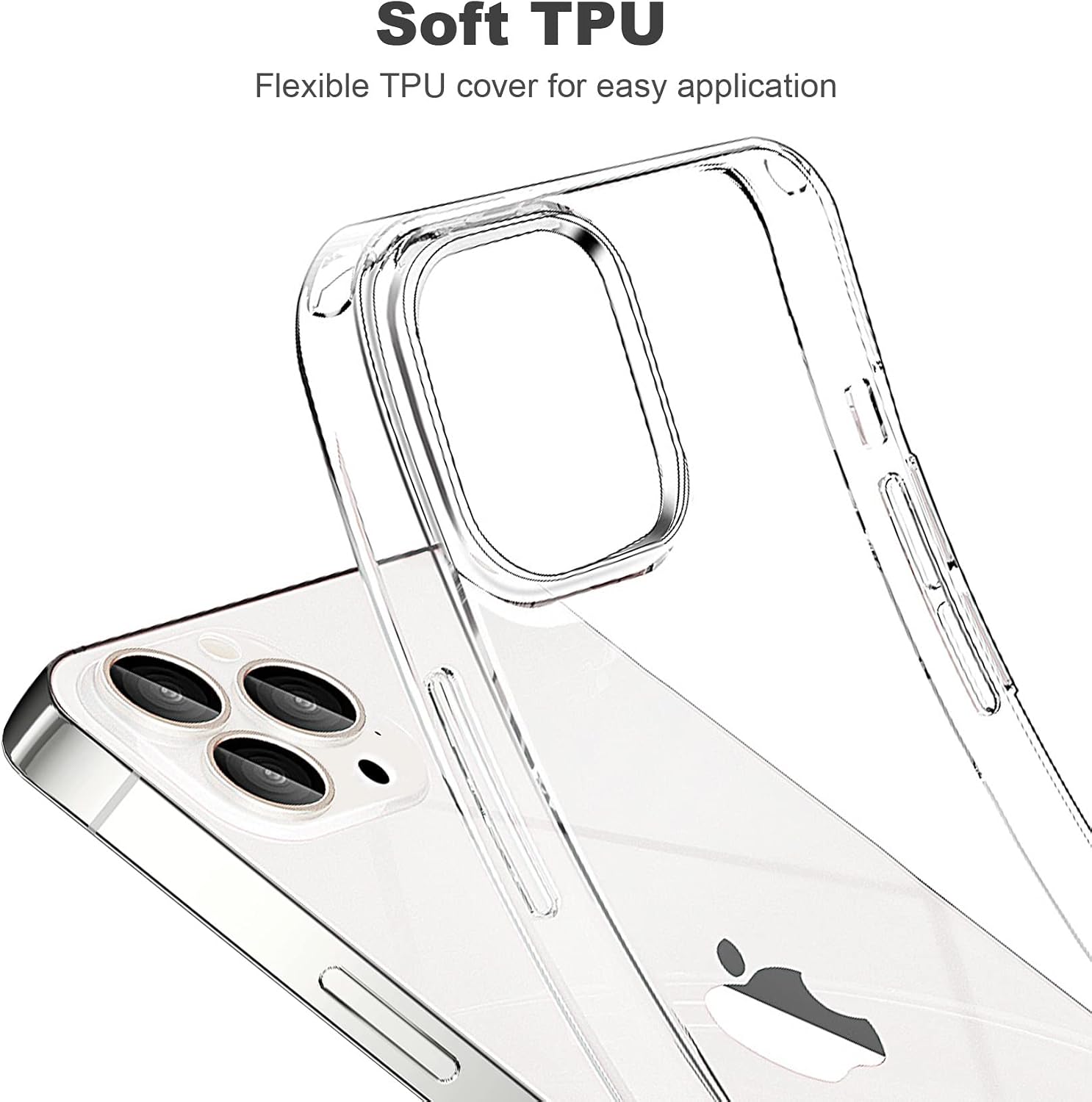 JJGoo Compatible with iPhone 13 Pro Case Clear, Transparent Soft Shockproof Protective Slim Thin Bumper Cover Phone Case for iPhone 13 Pro- 6.1 inch