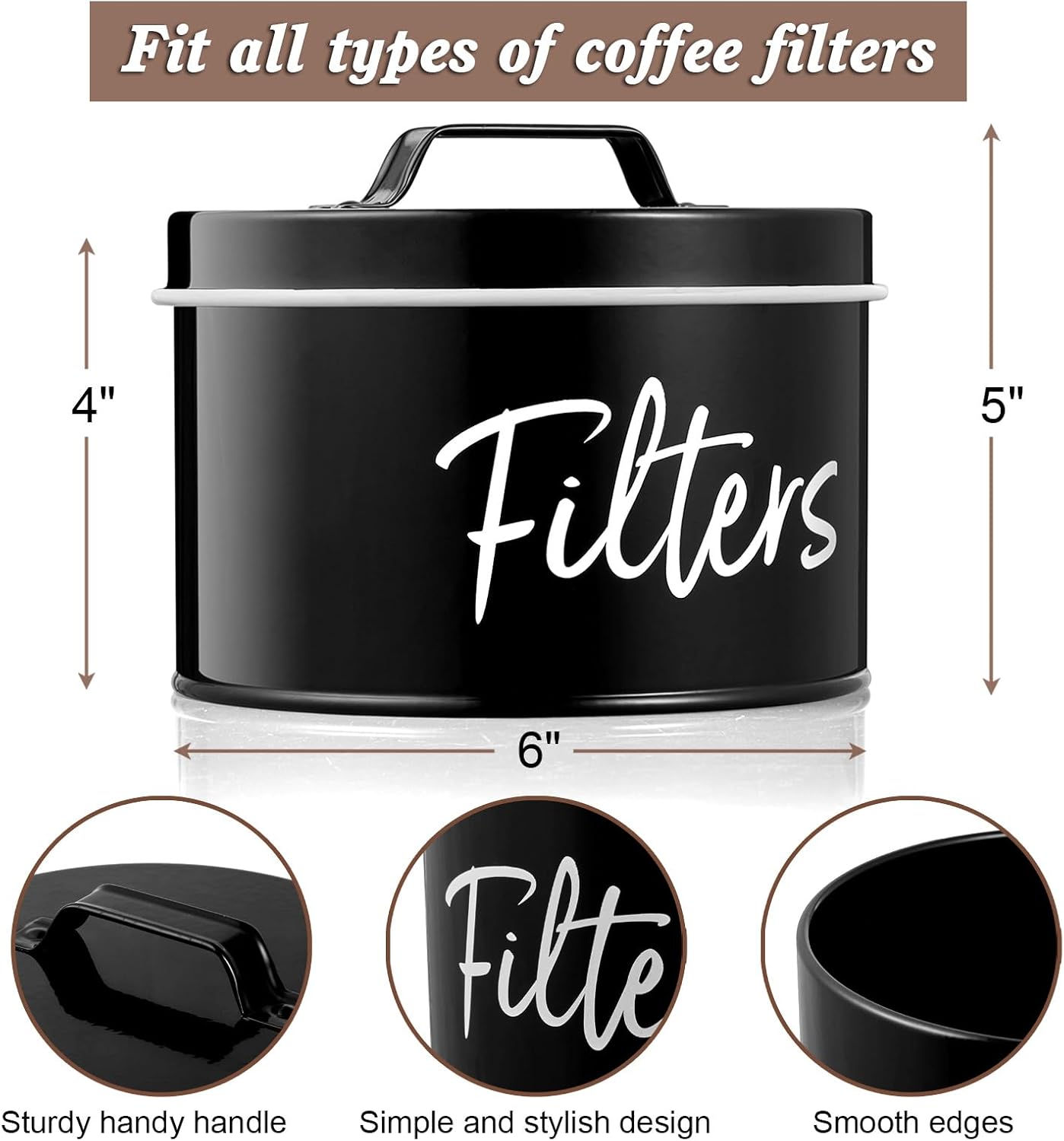 Coffee Holder, Bla Stora with Lid for Counter,