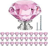 Vista 8 de POZEAN Perillas de gabinete de cristal 30 unidades, perillas para cómoda de 1.57 pulgadas para gabinete, cajón con dos tamaños diferentes