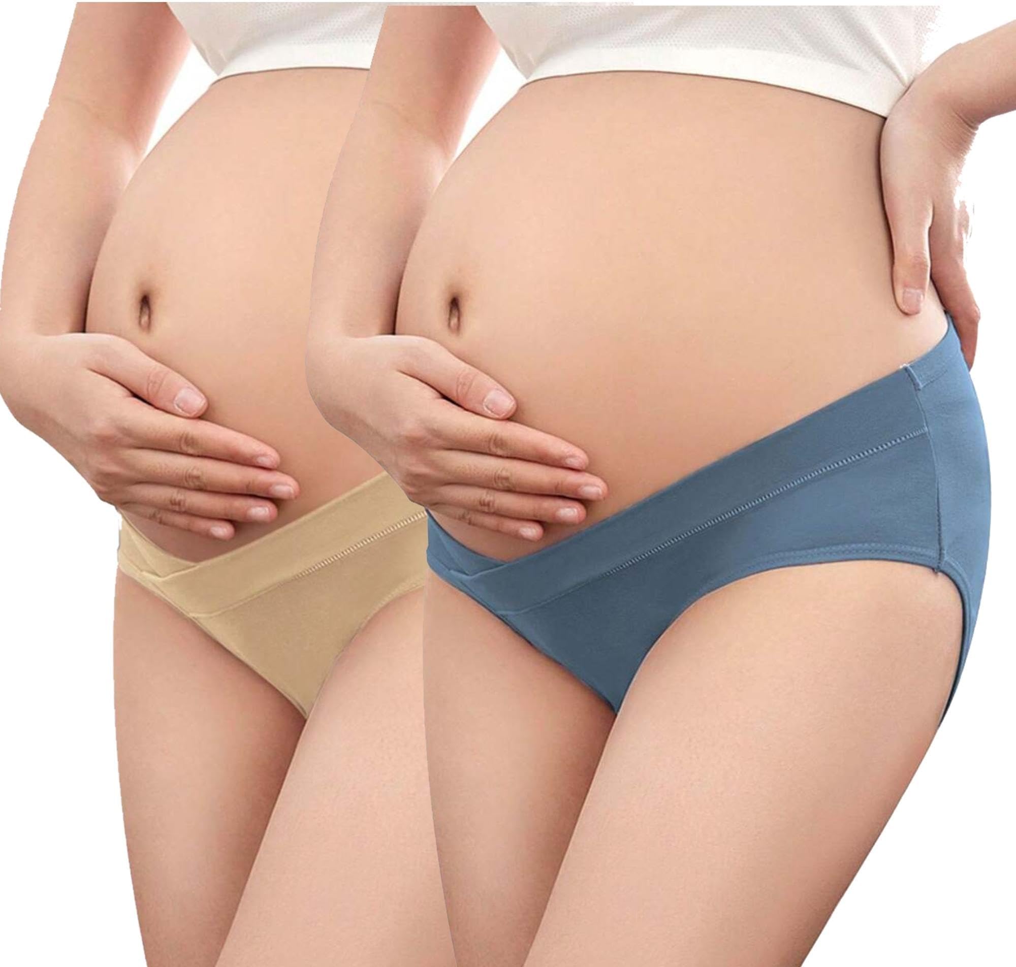 Fashiol Women's Seamless Maternity Underwear | Pregnancy Postpartum Panties | Under The Bump Hipster Panty - Pack of 2-image-40