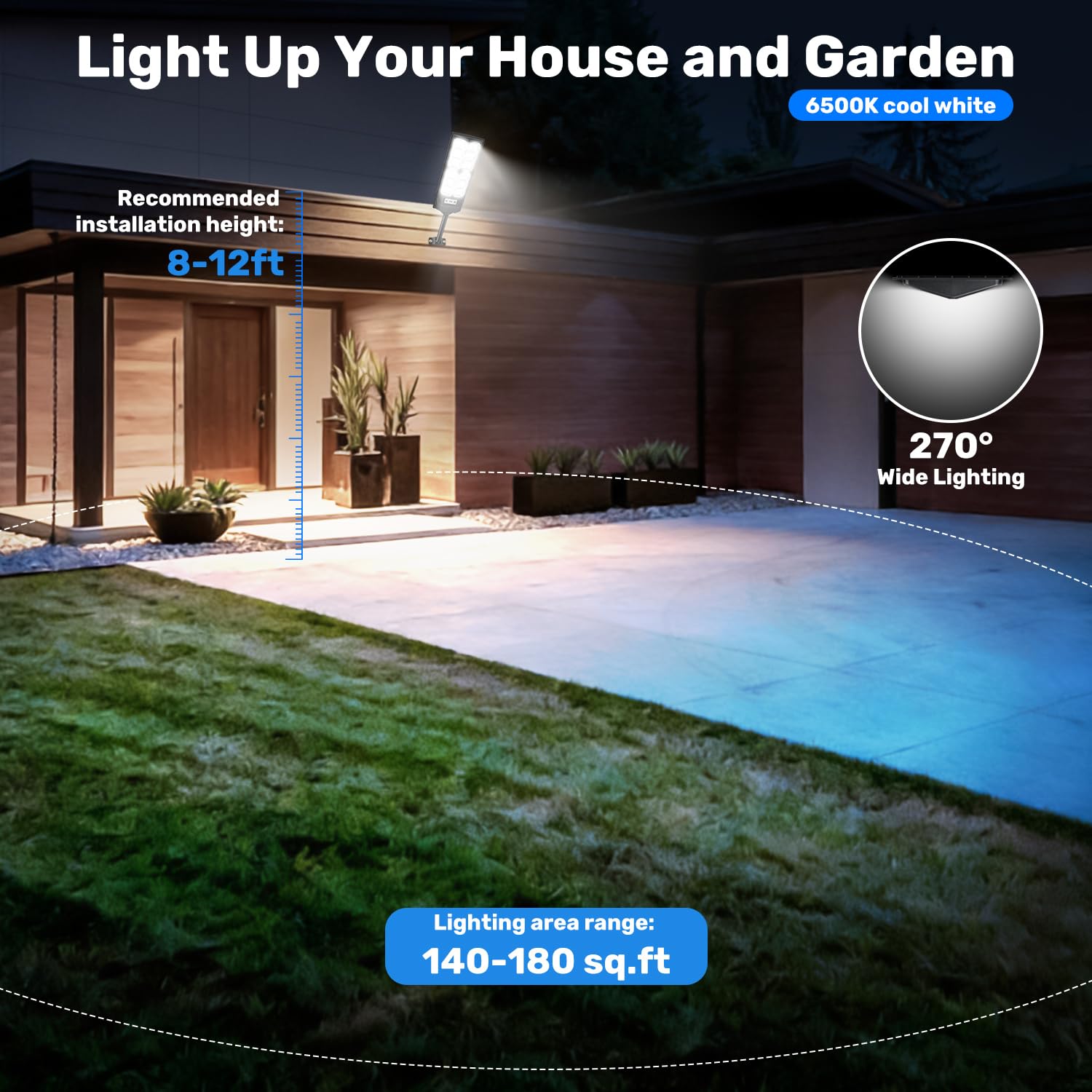 Solar Straßenlaterne für Außen, 6500K 528 LEDs Solarleuchte mit Bewegungsmelder, Wasserdicht Solarlampen für Außen Solar Strahler mit Fernbedienung, Solar-Straßenleuchten für Garten, 2 Stück