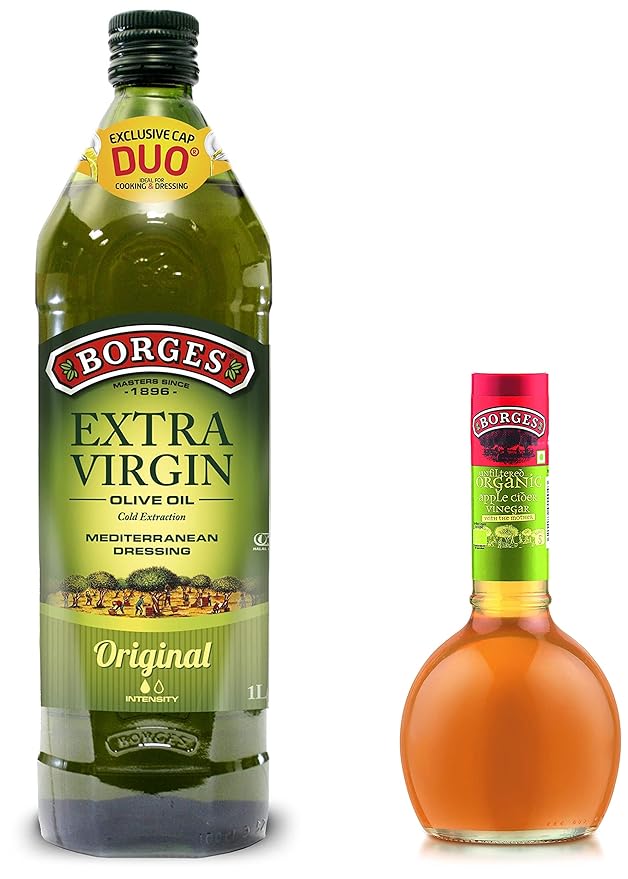 Extra Virgin Olive Oil 1L Glass & Unfiltered Organic Apple