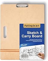 Falling in Art 13x17 Sketch Board - Portable Drawing Tote with Sturdy Clip & Rubber Bands for Artists, Students & Classrooms